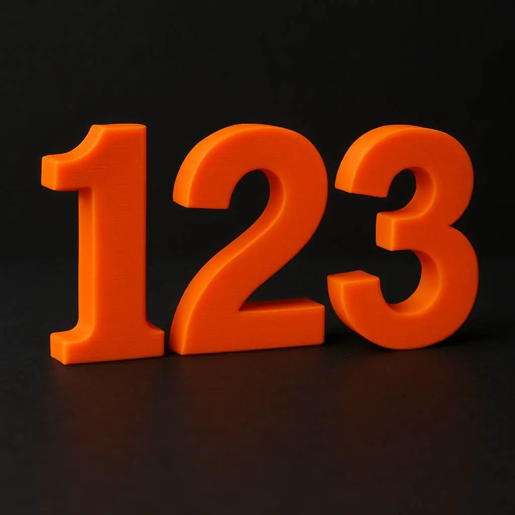 Source preview of the 3D PRINTABLE NUMBERS 3D model by 2BRB Design