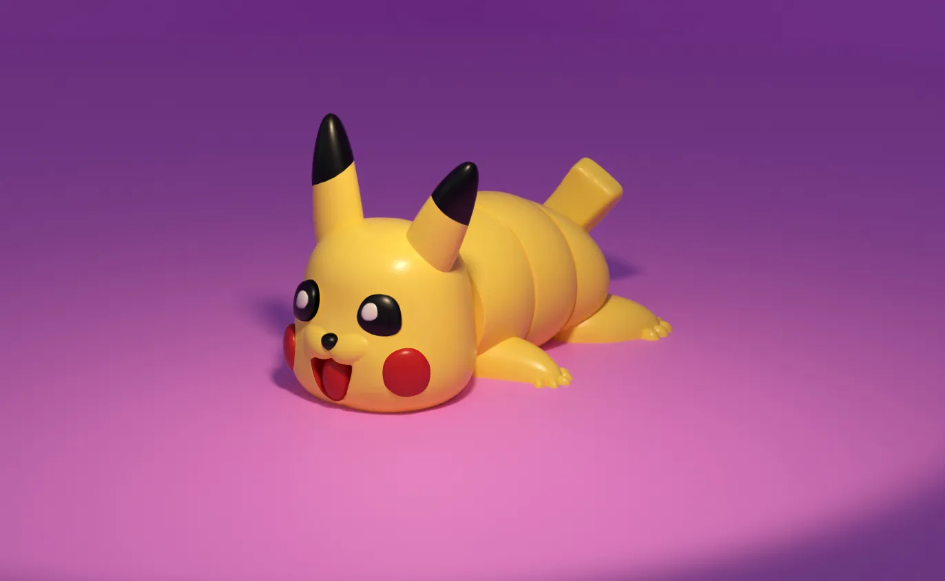 Bronvoorbeeld van het 3D-model articulated Pokemon Pikachu Flexi door PINKYWINGS