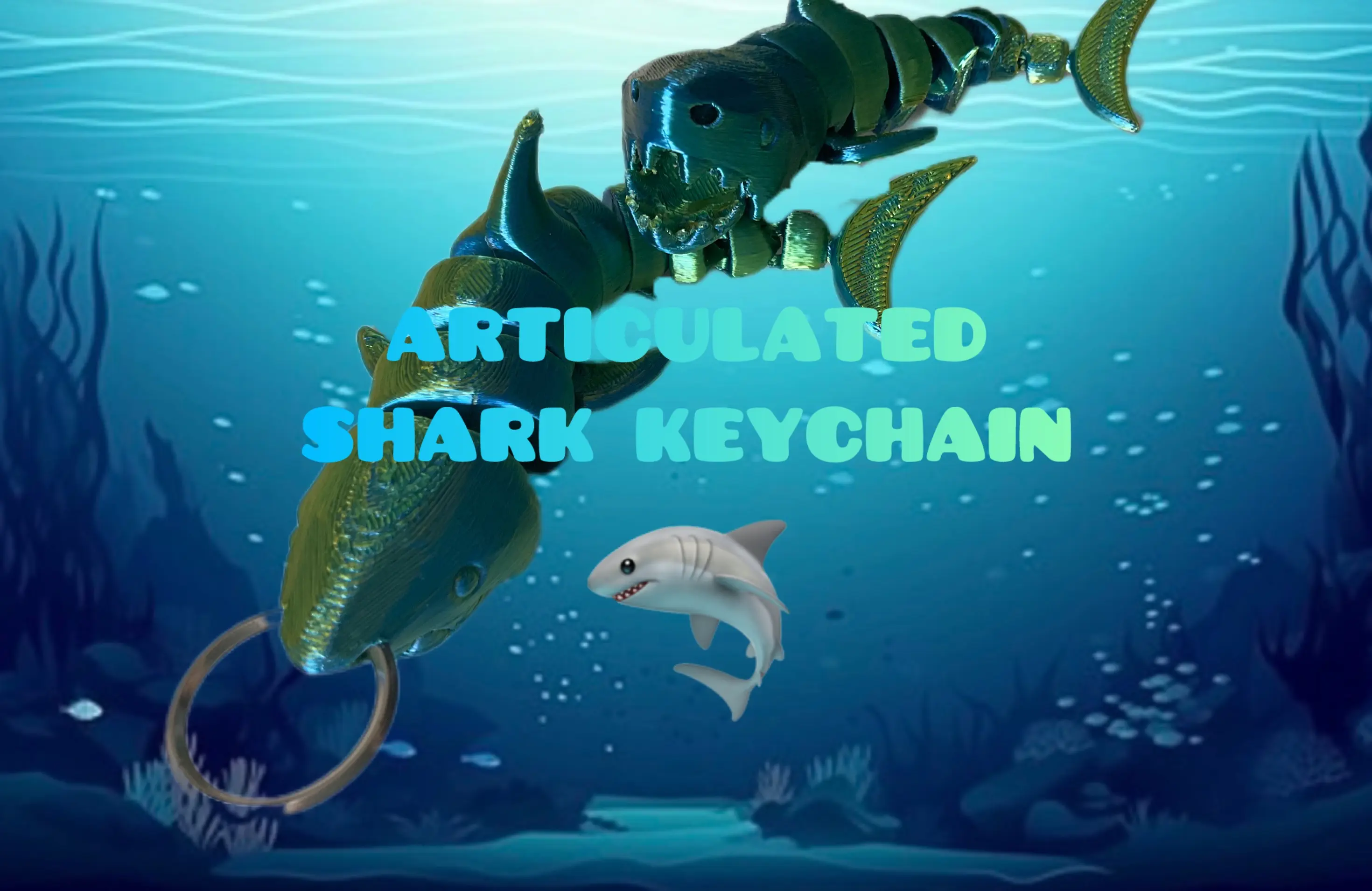 Source preview of the Articulated Shark Keychain 3D model by Lulu Layers