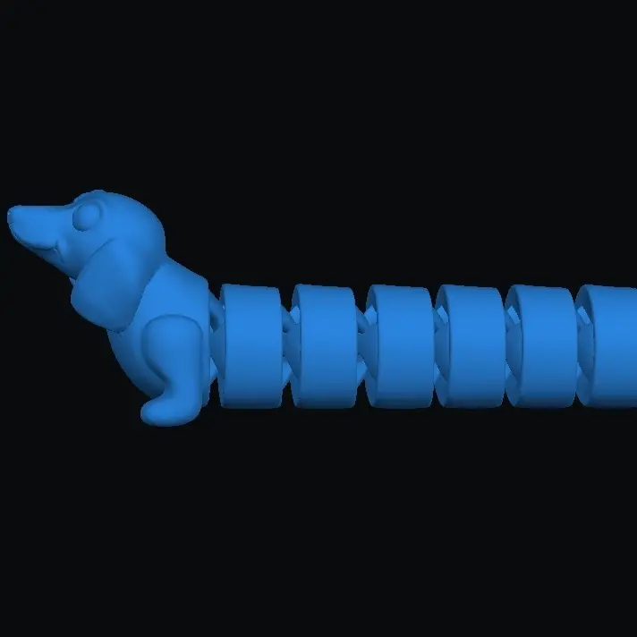 Source preview of the articulated weenie dog 3D model by Jaygraymom