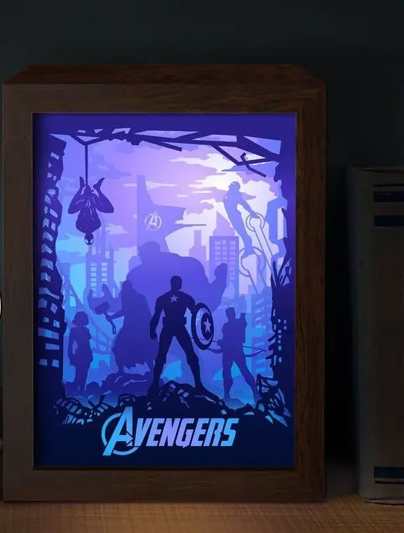 Source preview of the avengers lightbox (sahadow box) 3D model by tecnoculebras