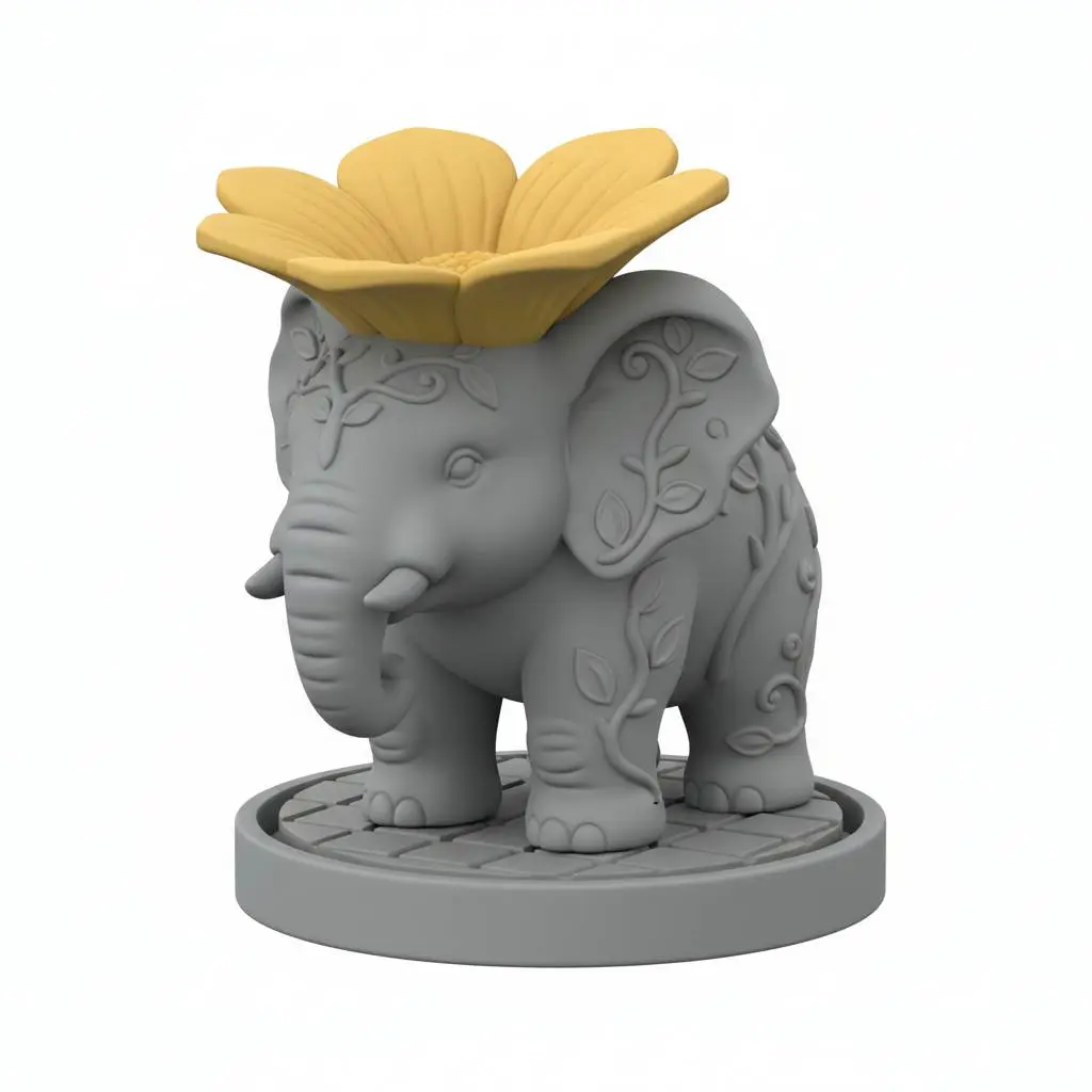 Bronvoorbeeld van het 3D-model Bloomcrown Elephant door Noah0x03