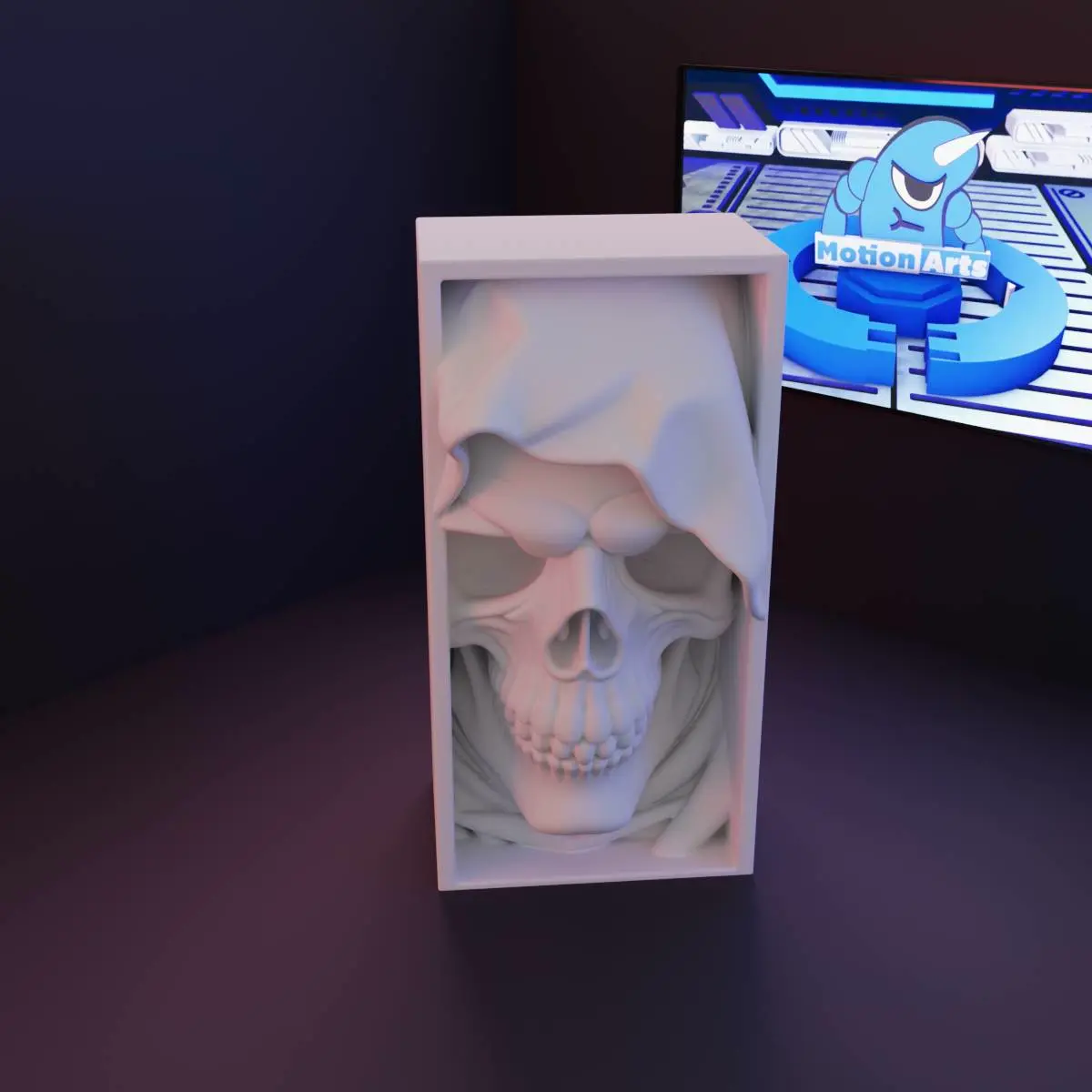 Source preview of the Book holder skull 3D model by Rodrigo Sacramento