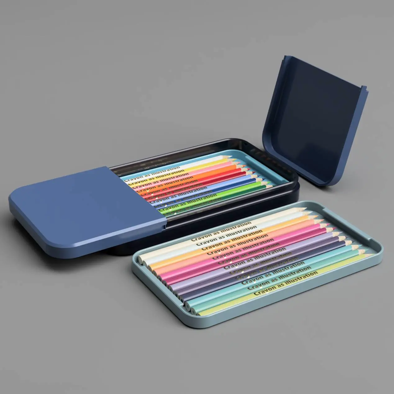 Bronvoorbeeld van het 3D-model Box for Crayons and Pencils door Jakub Lattenberg