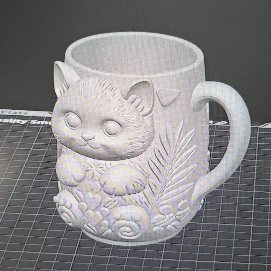 Source preview of the cat cup 3D model by user4028082111