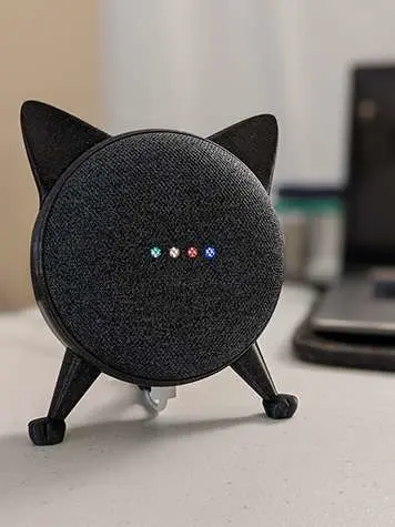 Source preview of the Cat Google Nest Mini Holder 3D model by Heather Roe-Lehman
