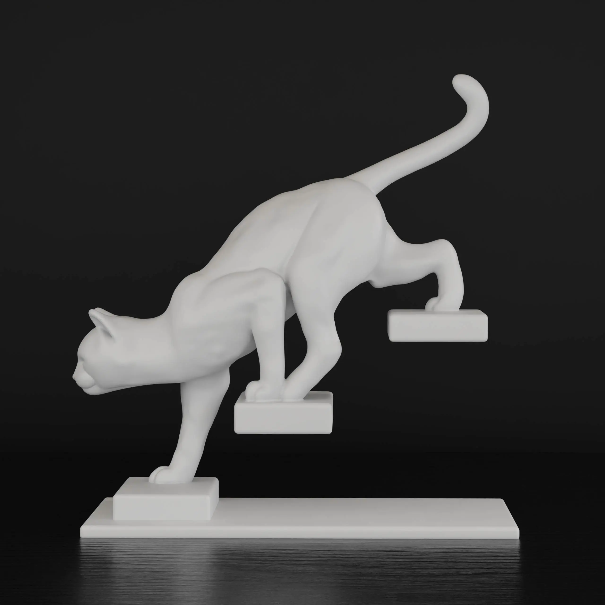 Bronvoorbeeld van het 3D-model Cat on Steps door Prit P