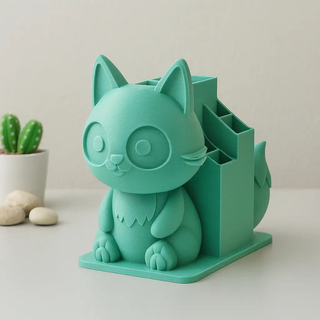 Source preview of the Cat Pencil Holder 3D model by NotJustLayers