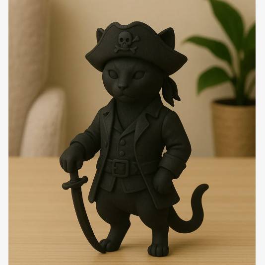 Source preview of the Cat Pirate - The Feared Kaptain Kat! 3D model by Vaughn Whitney