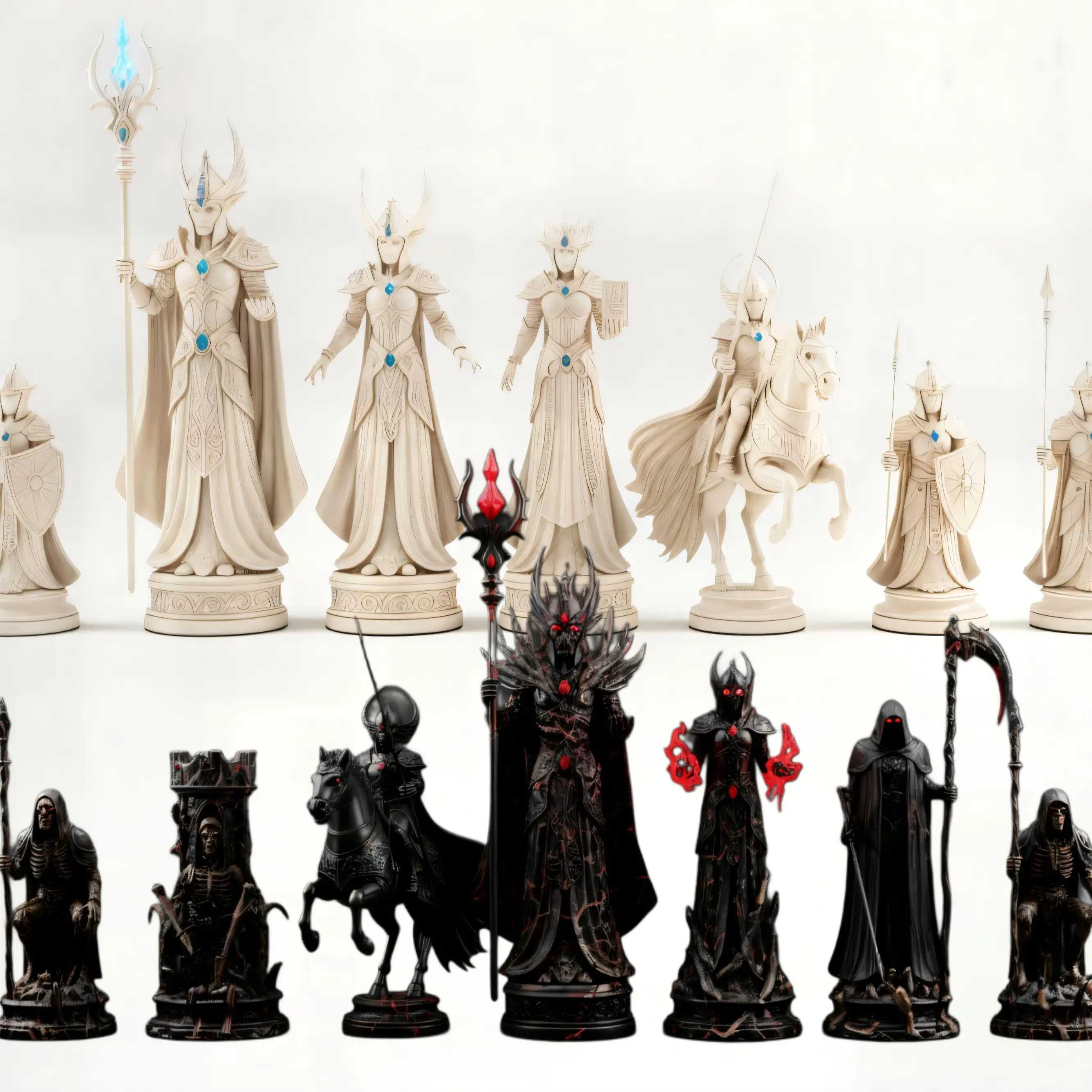 Source preview of the Chess Set Humans VS Undead 3D model by Savag3dino
