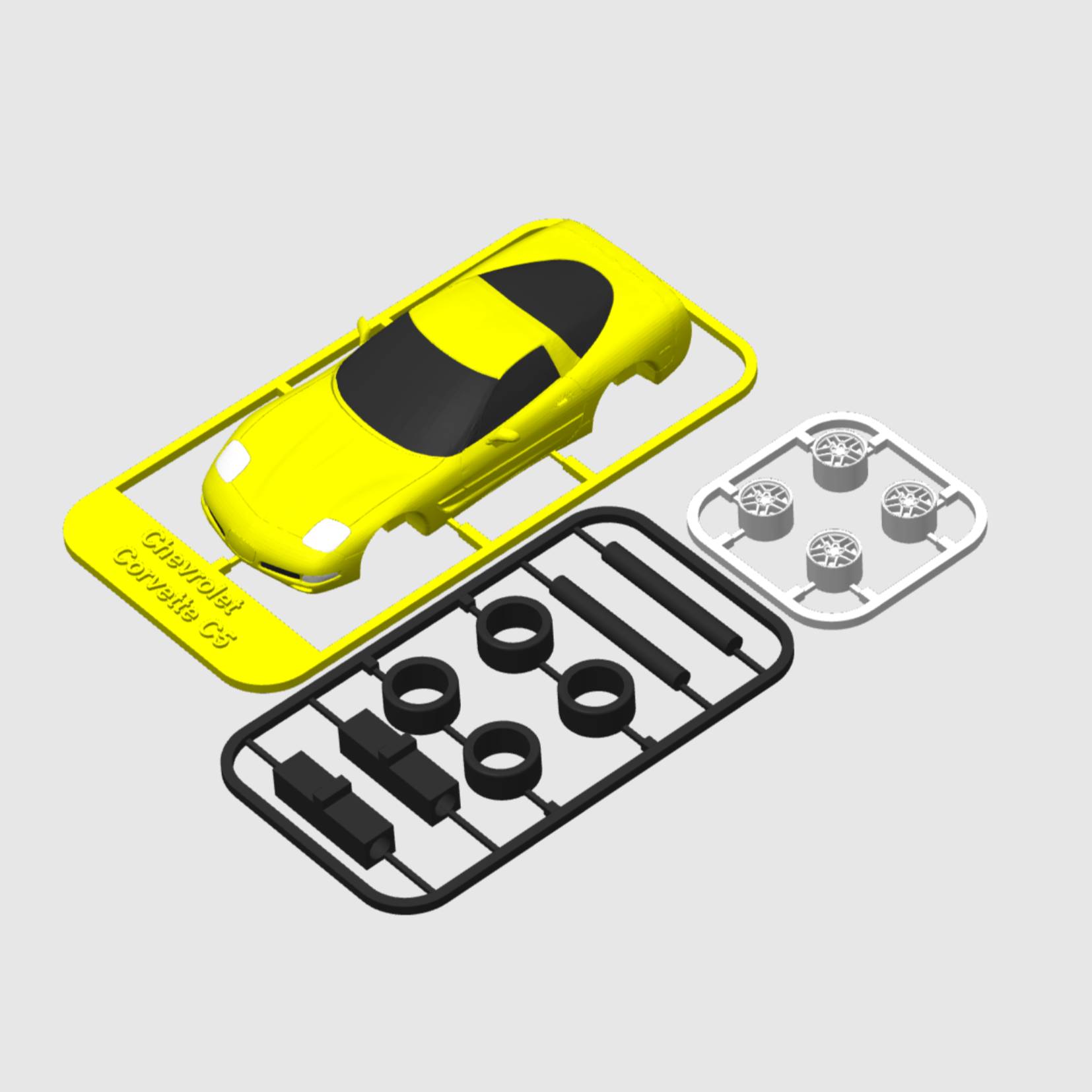 Bronvoorbeeld van het 3D-model Chevrolet Corvette C5 kitcard door Jerryie
