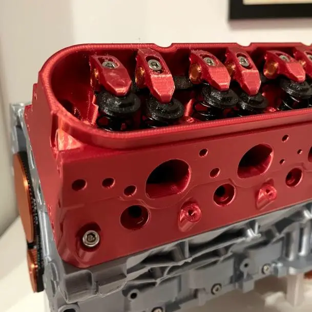 Source preview of the Chevy Camaro LS3 V8 Engine - printable valves, lifters + N20 3D model by Jorgamer61