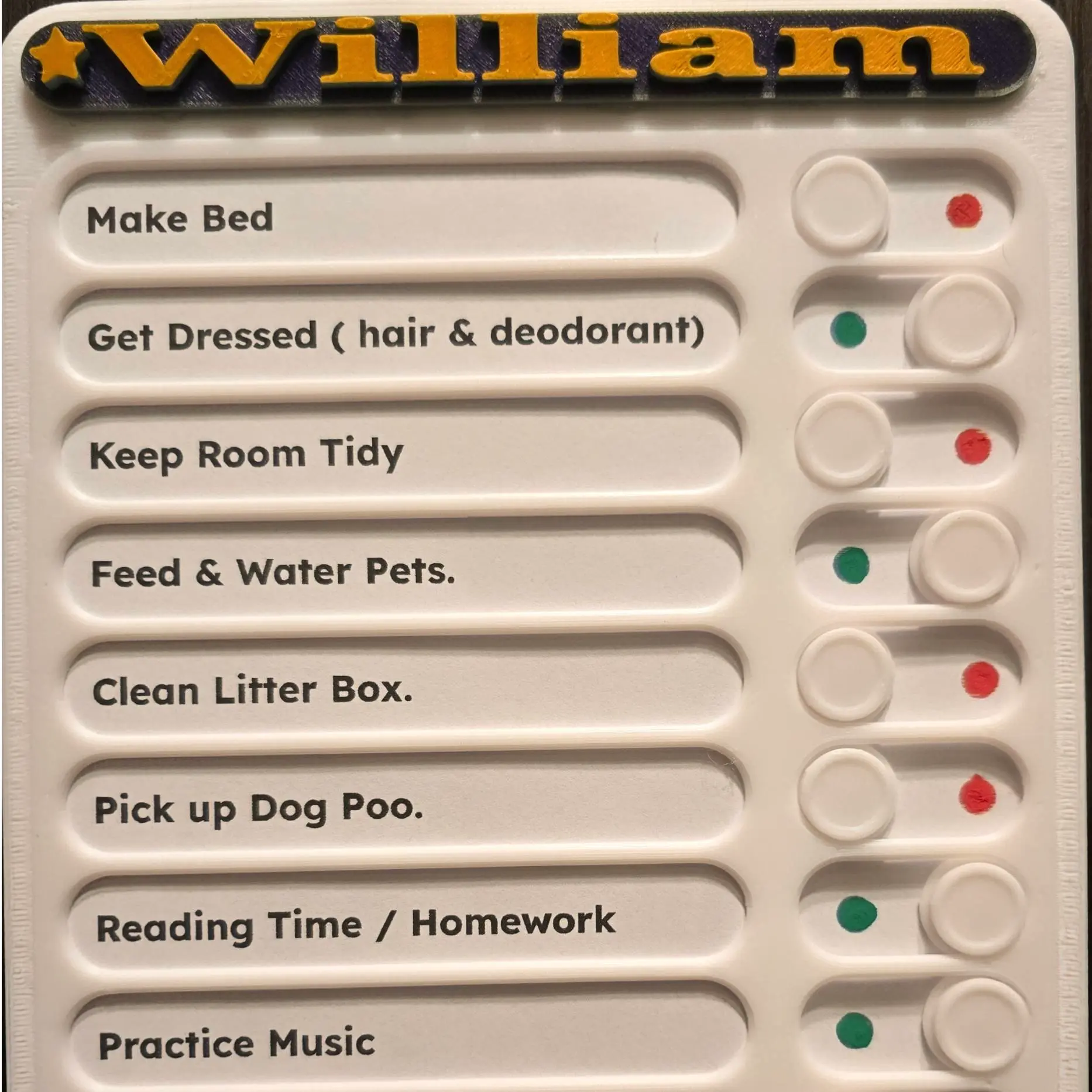 Source preview of the Children's Chore Chart 3D model by The Other Guy