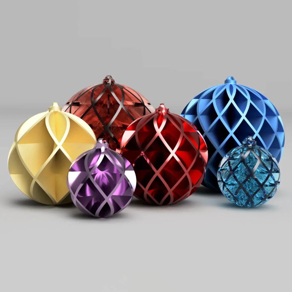 Bronvoorbeeld van het 3D-model Christmas Ball, full cross ribs door Jakub Lattenberg
