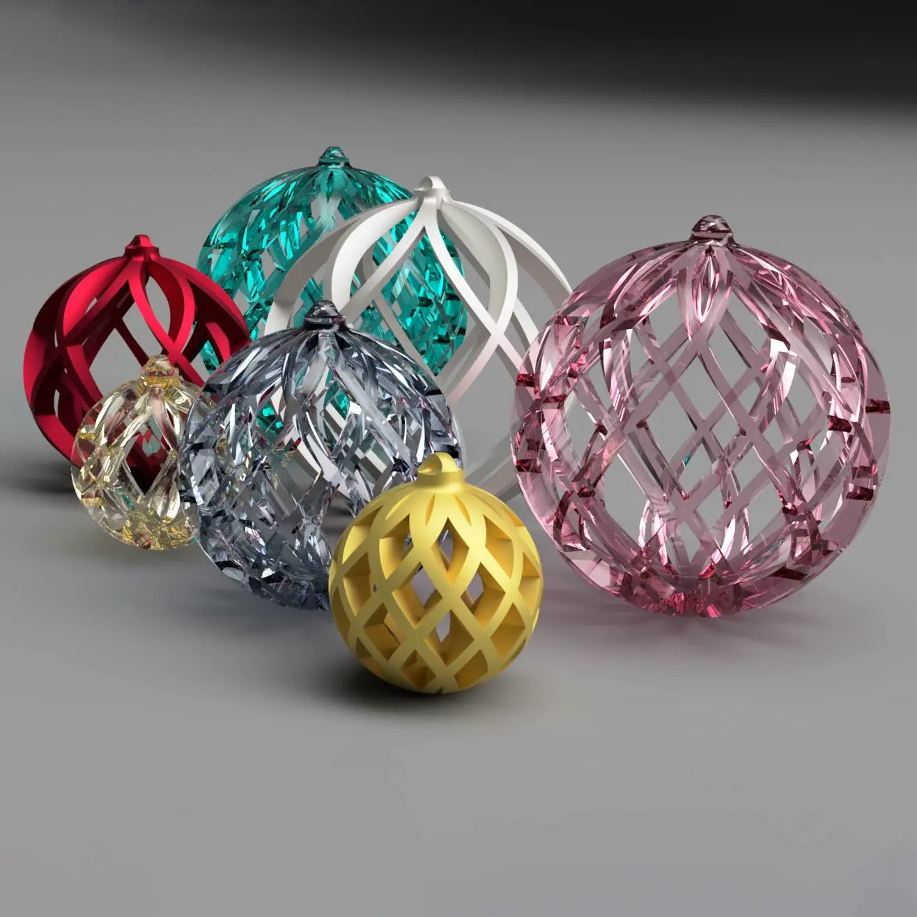Bronvoorbeeld van het 3D-model Christmas Balls, Cross Ribbing door Jakub Lattenberg