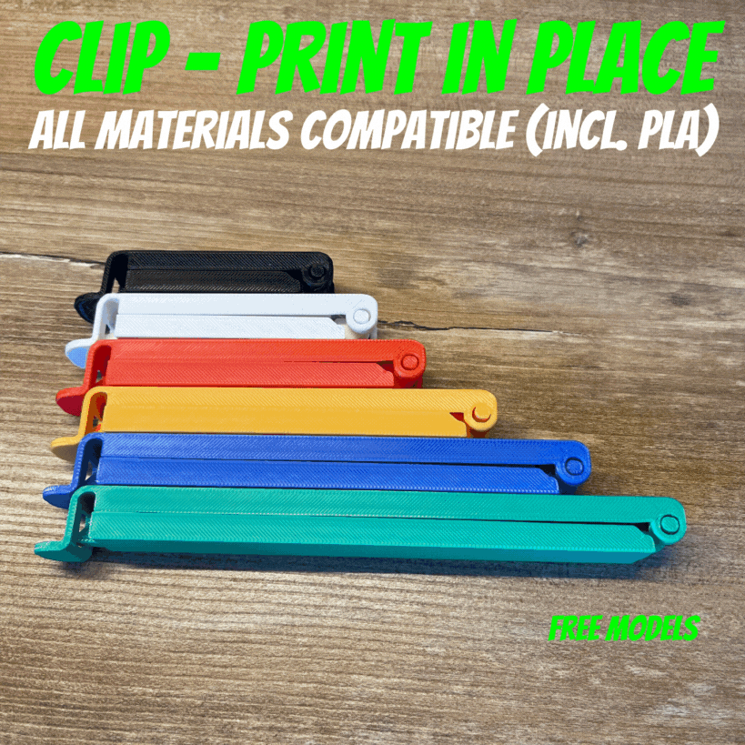 Source preview of the Clip - Print in place, all materials compatible (incl. PLA) 3D model by CHRIS DESIGN