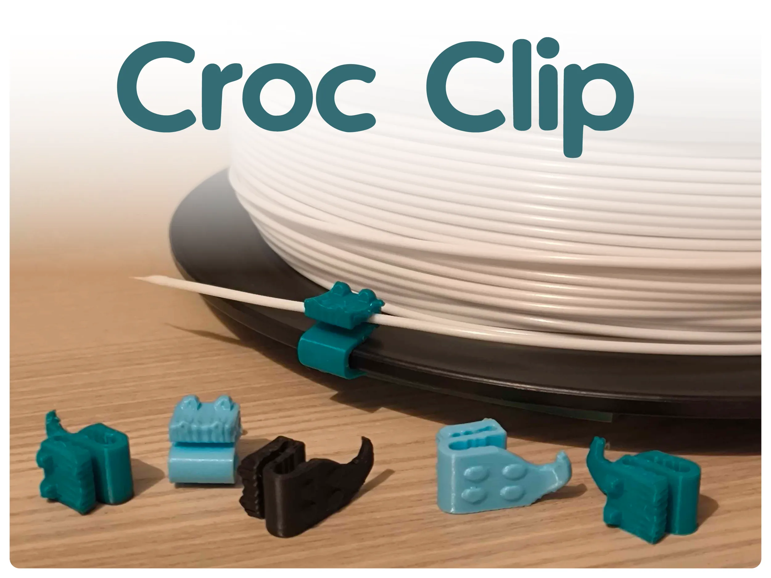 Bronvoorbeeld van het 3D-model Croc Clip - Filament Clip door PenguinPrototypes