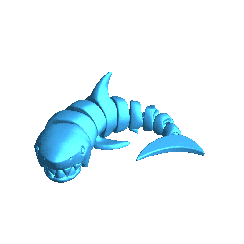 Source preview of the curled shark 3D model by BoXICE