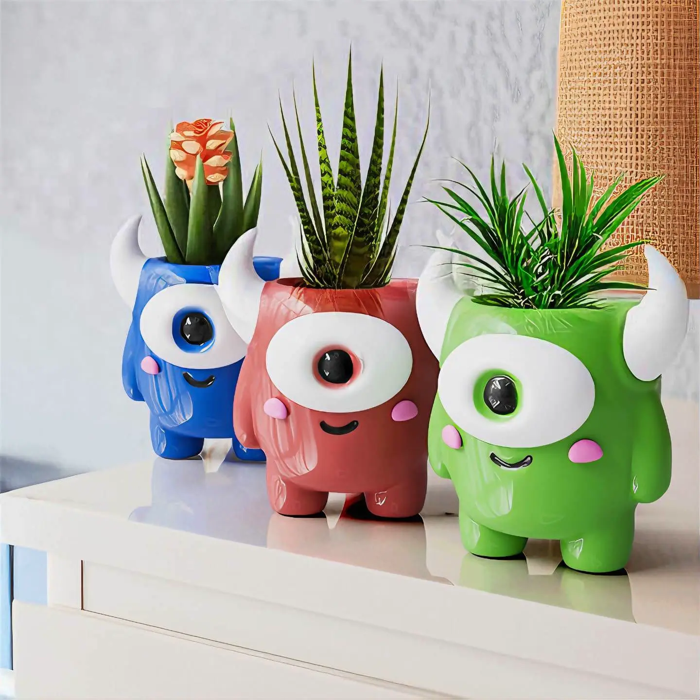 Bronvoorbeeld van het 3D-model Cute Monster Planter door STLfile