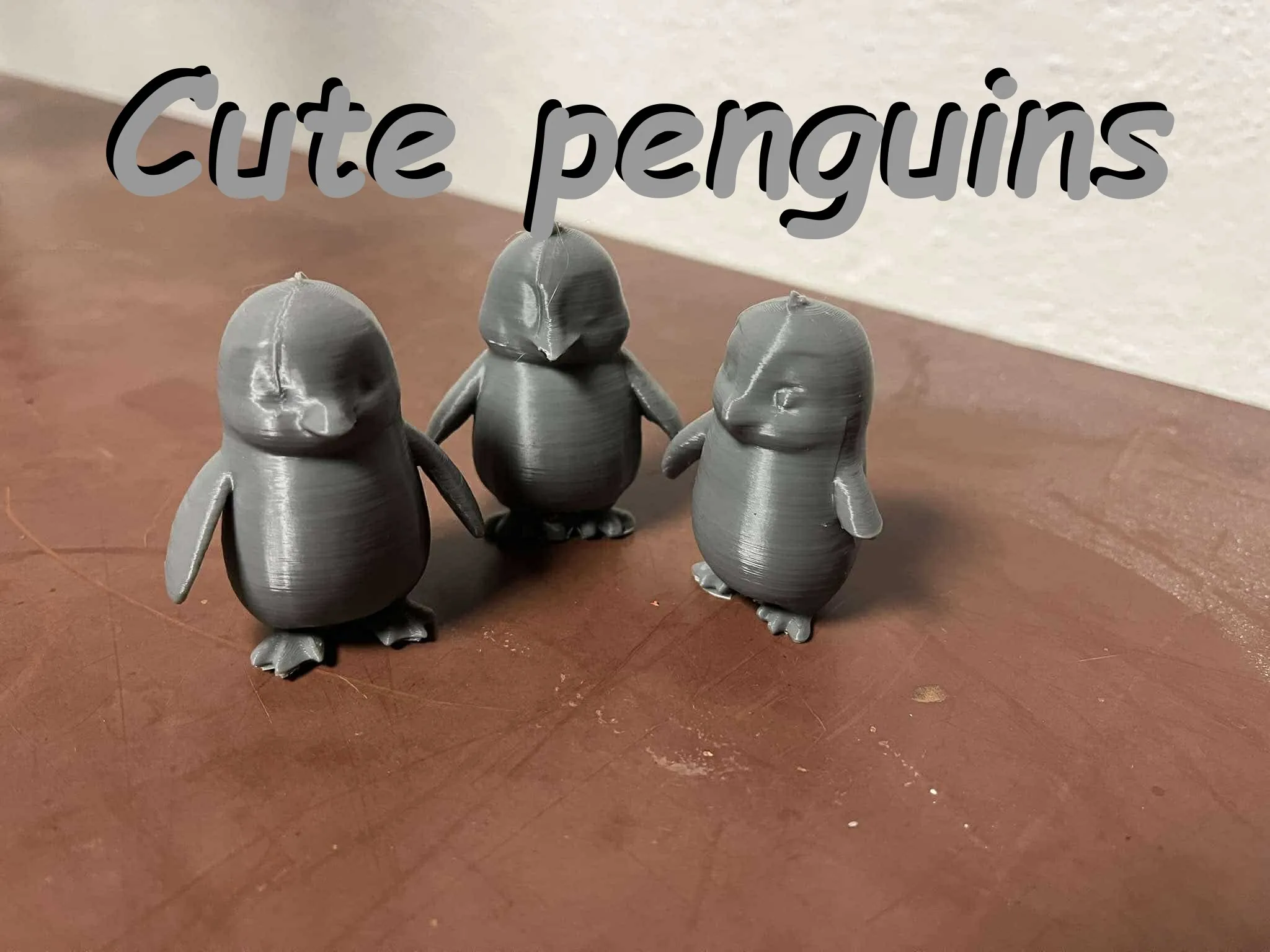 Source preview of the Cute penguins for kids to color 3D model by Ainon3Dprint cz