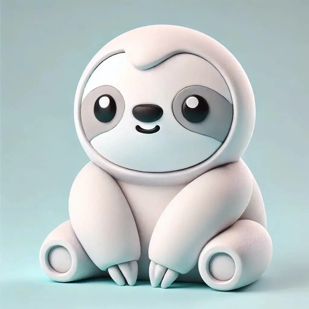 Bronvoorbeeld van het 3D-model Cute Sloth door HOTDIGGITYDOGS