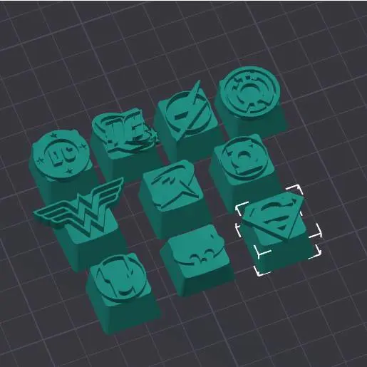 Bronvoorbeeld van het 3D-model DC Super Heroes Keycaps Keyboard Computer Collection door 3D Dimensions