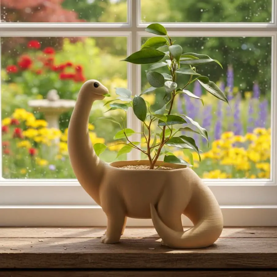 Bronvoorbeeld van het 3D-model Dino Planter - Pot Plant door 3dessence