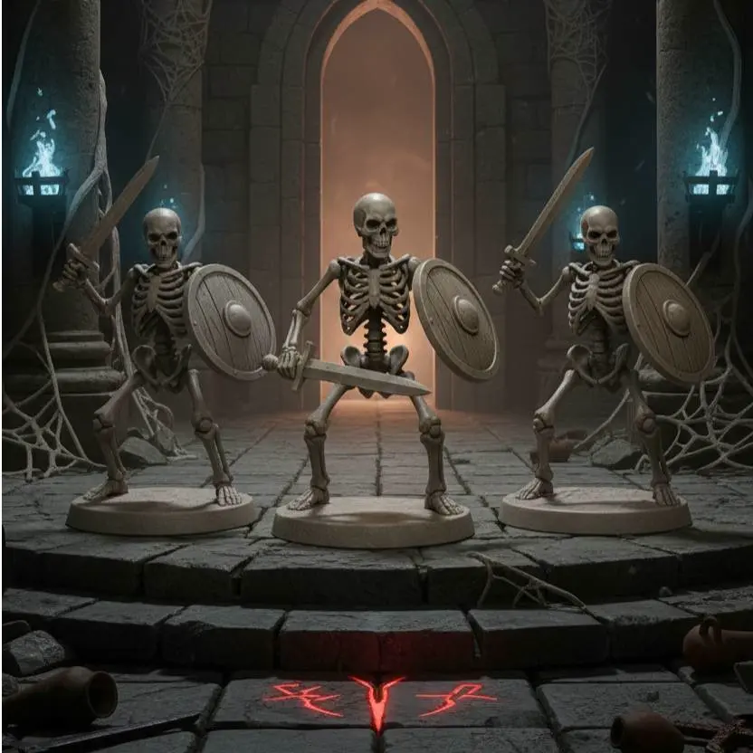 Source preview of the DnD 3 Skeletons (5cm) 3D model by SectorCPrintlab