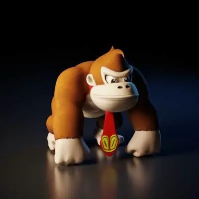 Bronvoorbeeld van het 3D-model Donkey Kong door DrDrew