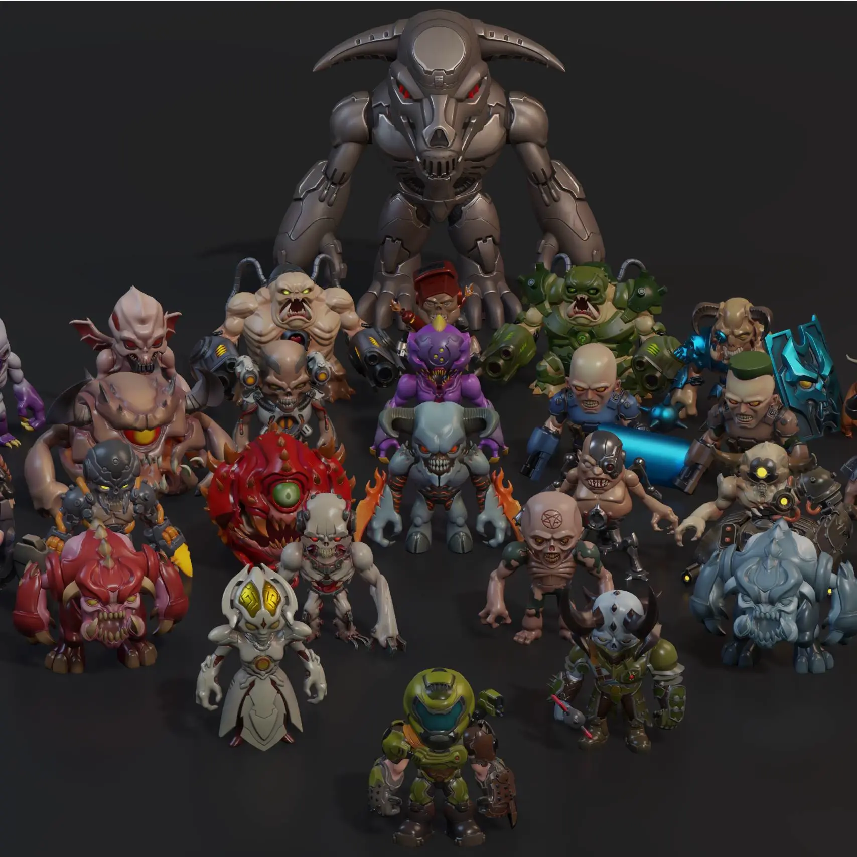 Source preview of the Doom Toys Monster Pack Collection 4 3D model by 3D Dimensions