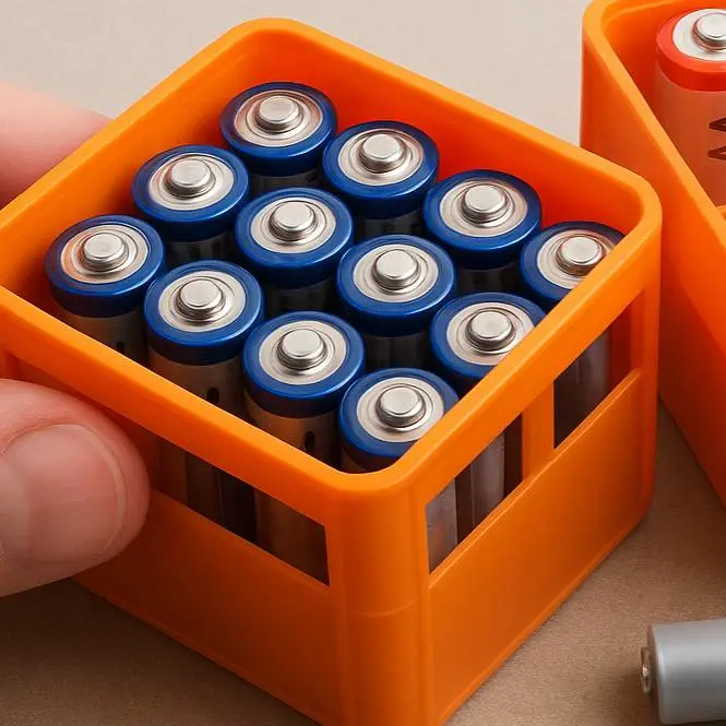 Source preview of the double a battery holder 3D model by Nevo