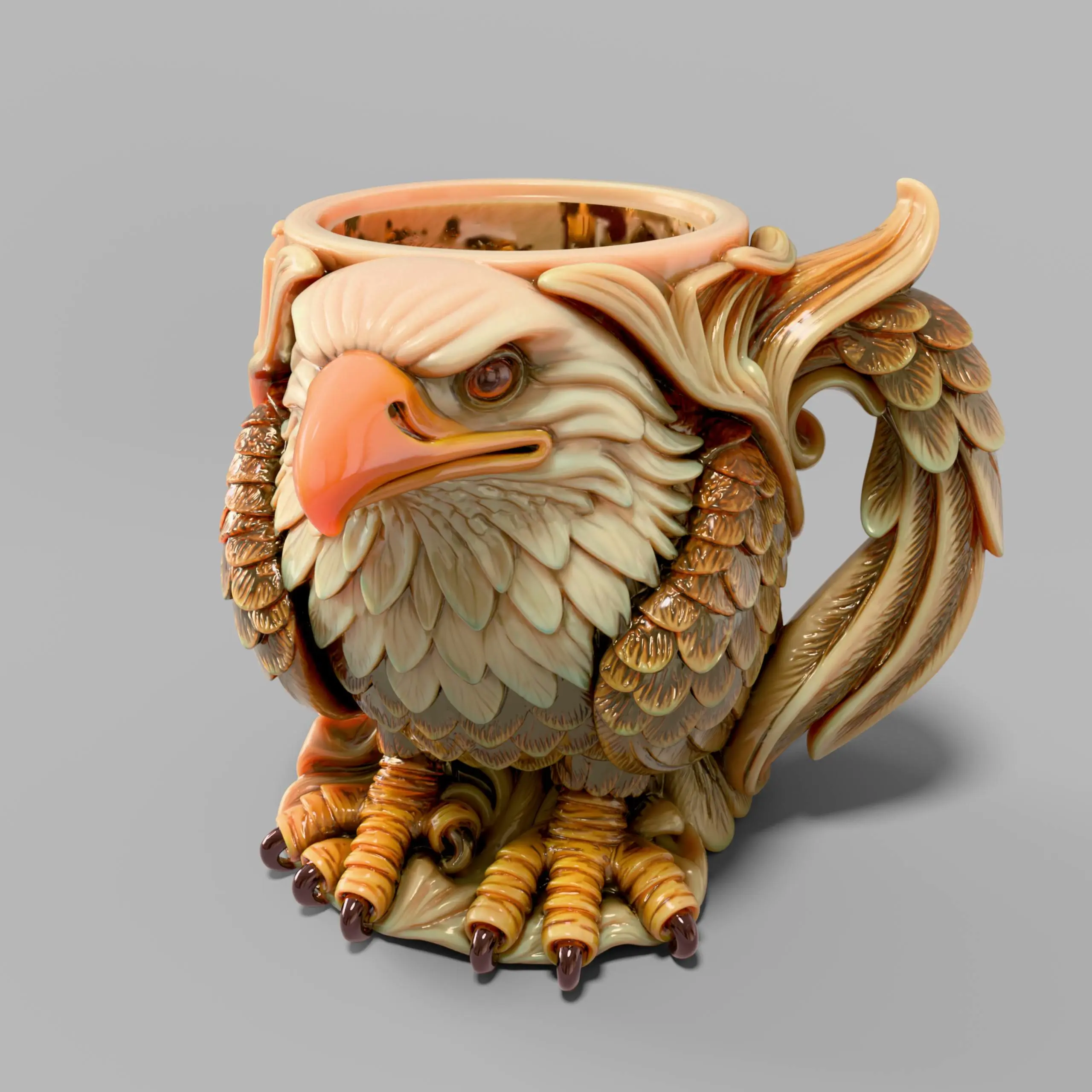 Source preview of the Eagle Mug 3D model by MetaMolder