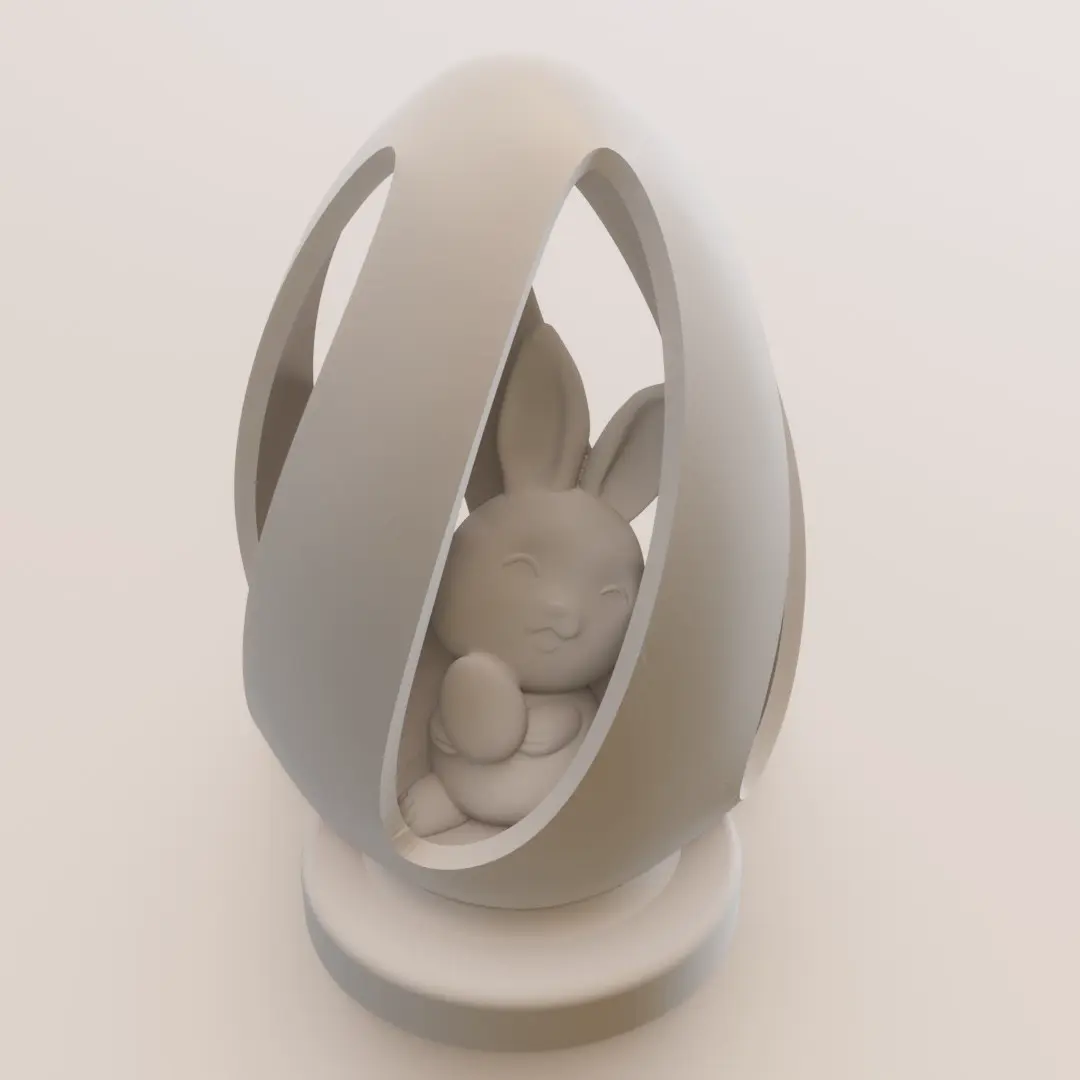 Source preview of the Easter egg with bunny 3D model by Matb3d