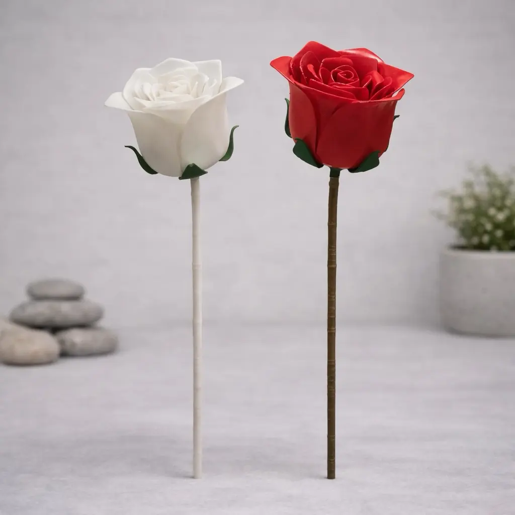 Source preview of the Easy to Print CC0 Rose with stam 3D model by PrintHaven