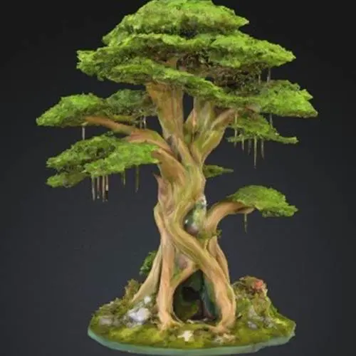 Bronvoorbeeld van het 3D-model Elven Forest Tree door OriJynn
