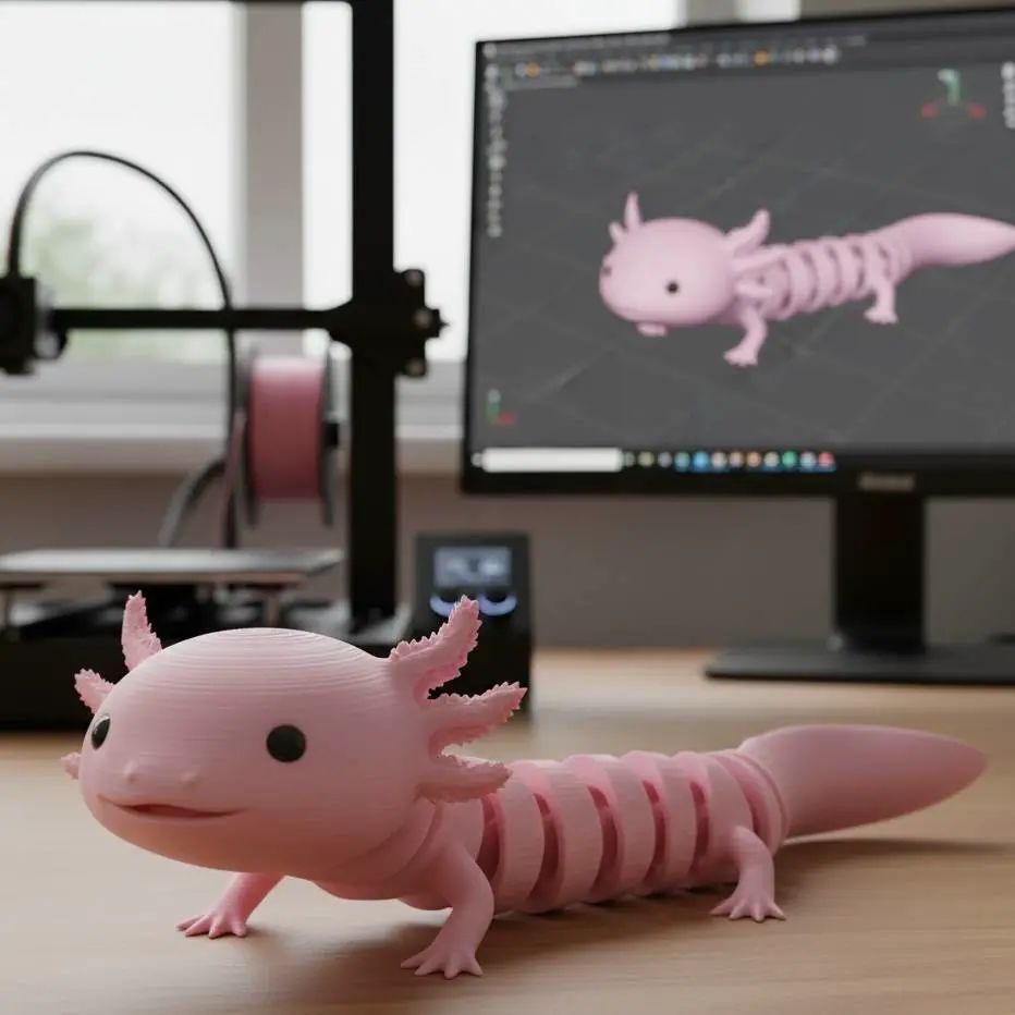 Bronvoorbeeld van het 3D-model Flexi Axolote door Cristolo1212