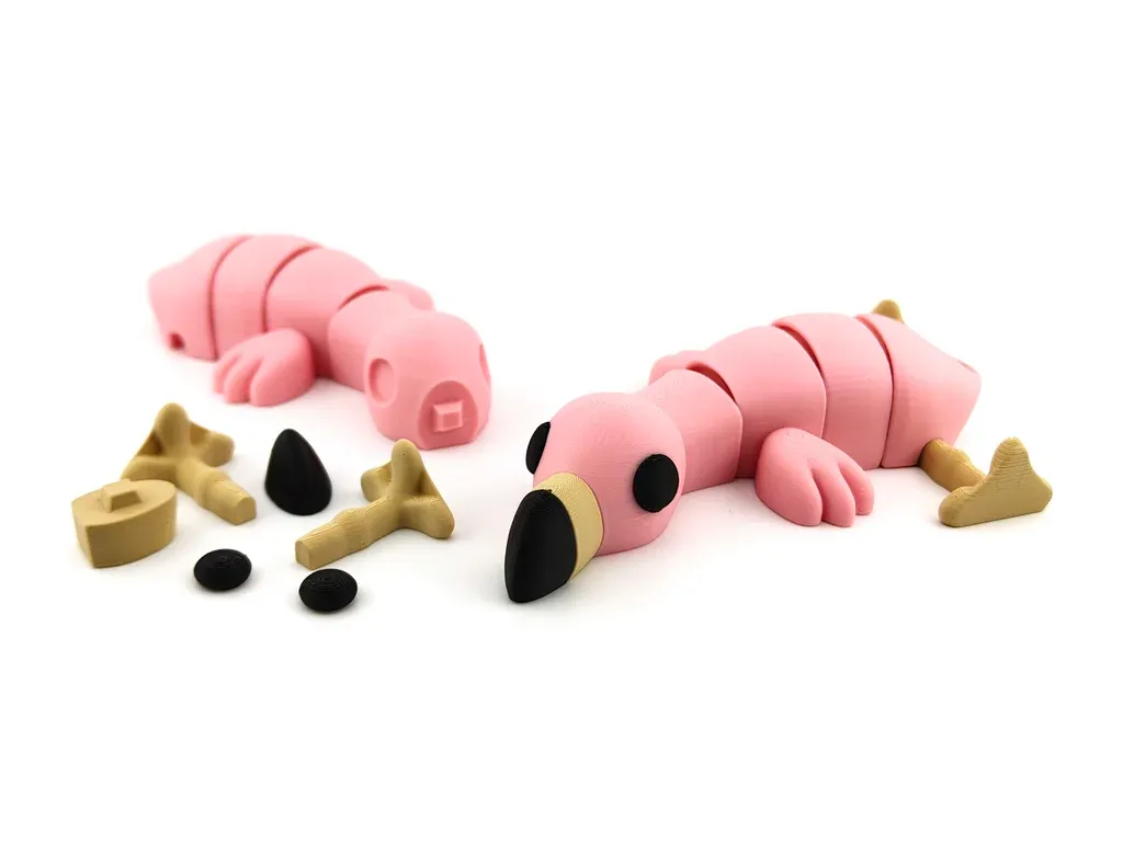 Source preview of the Flexi Flamingo - No supports 3D model by Pluto15