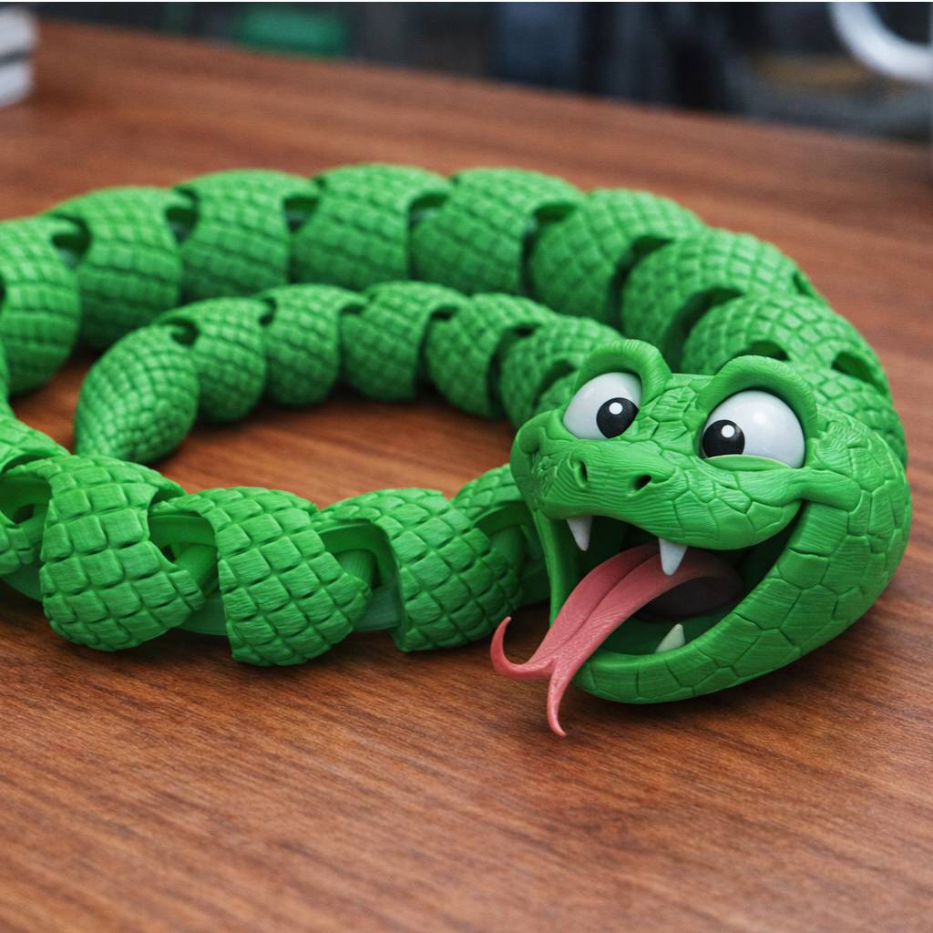 Bronvoorbeeld van het 3D-model Fun Flexy Snake door MICHI HEROE