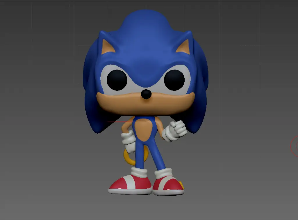 Source preview of the Funko Pop Sonic 3D model by GonzaSonic
