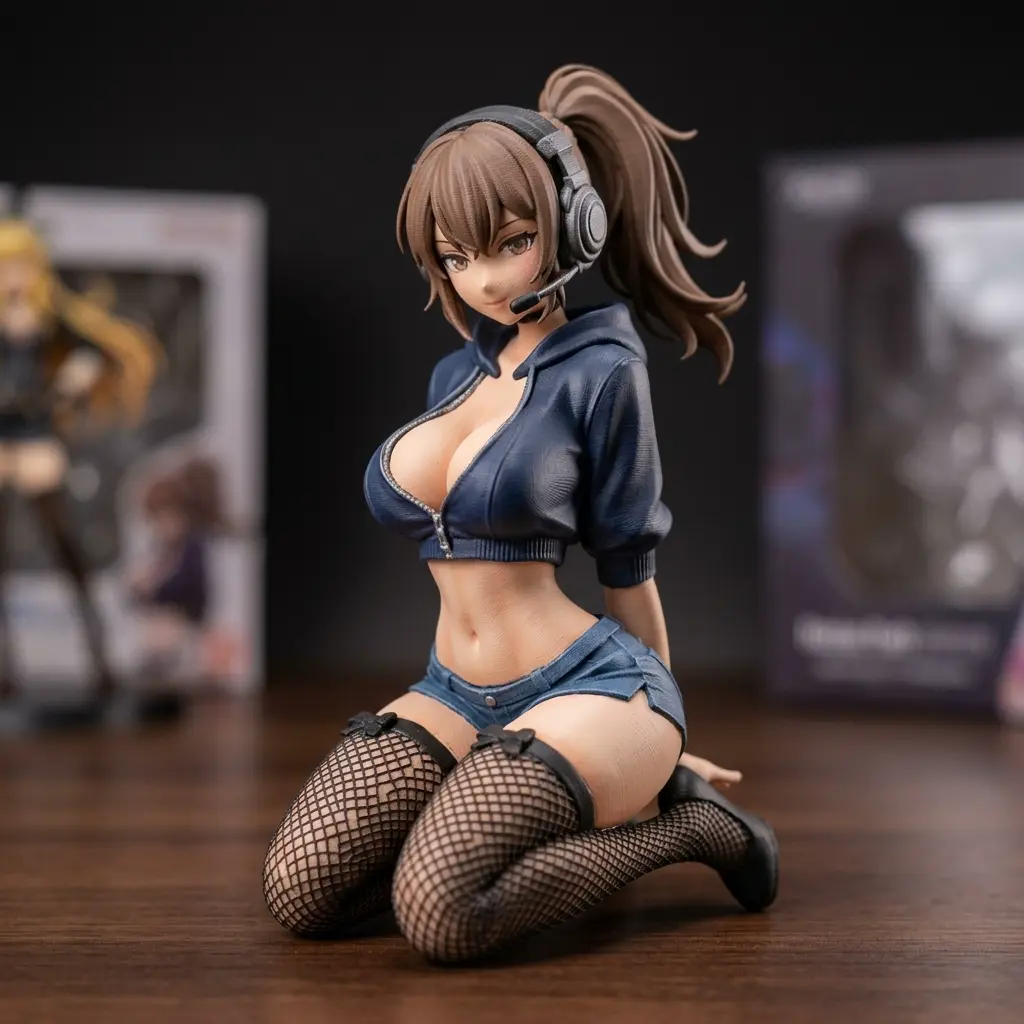 Source preview of the gamer girl 3D model by ABDULLAH ALAN