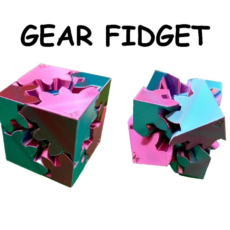 Source preview of the Gear fidget cube 3D model by WD3DPrinting