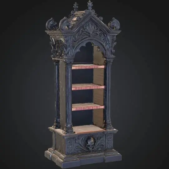 Source preview of the Gothic shelf 3D model by Fantomex