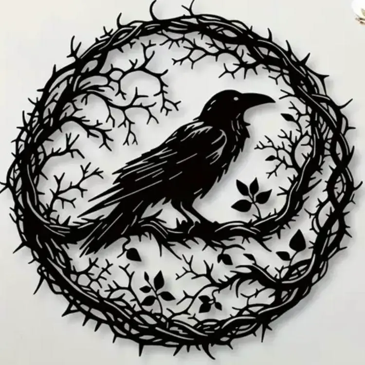 Bronvoorbeeld van het 3D-model Gothic Wall Decor, Crow Raven door FUTURE 3D
