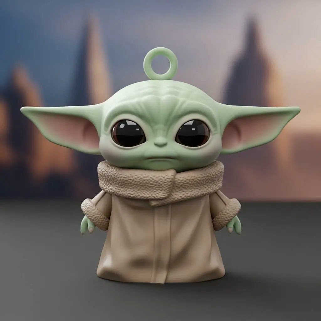 Bronvoorbeeld van het 3D-model Grogu (Baby Yoda) Keychain door Boom01