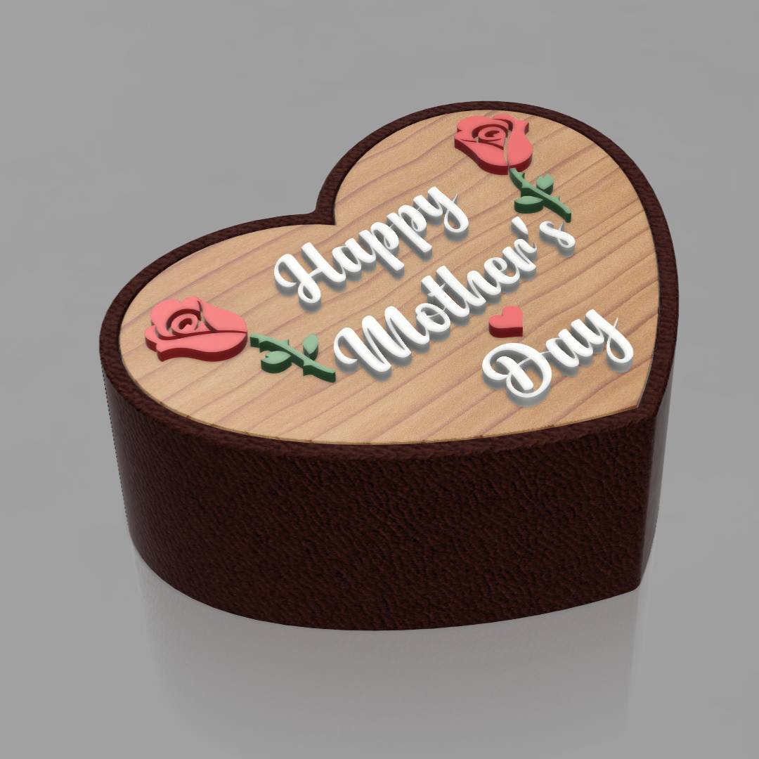 Bronvoorbeeld van het 3D-model Happy Mothers Day door Upcrid 3D