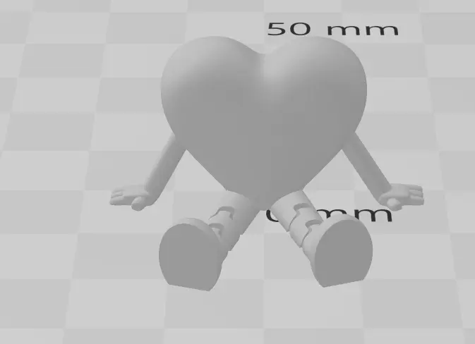 Source preview of the Heart flexi 3D model by Elmatador4776