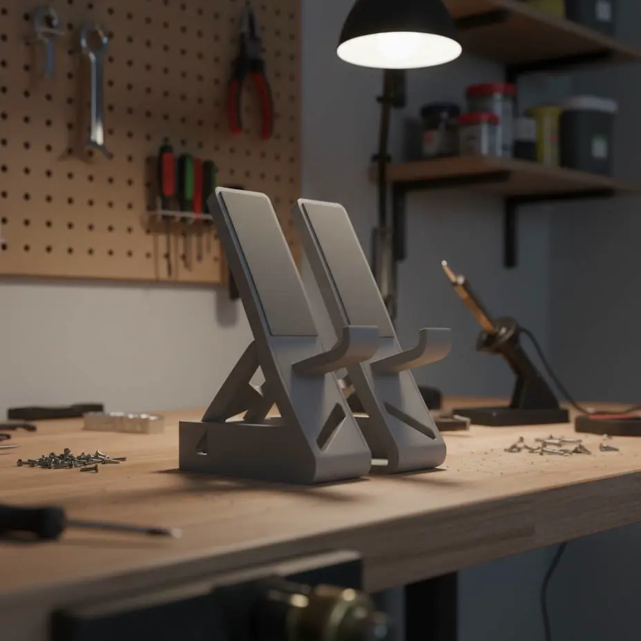 Bronvoorbeeld van het 3D-model industrial style cell phone stand door Flash_3d