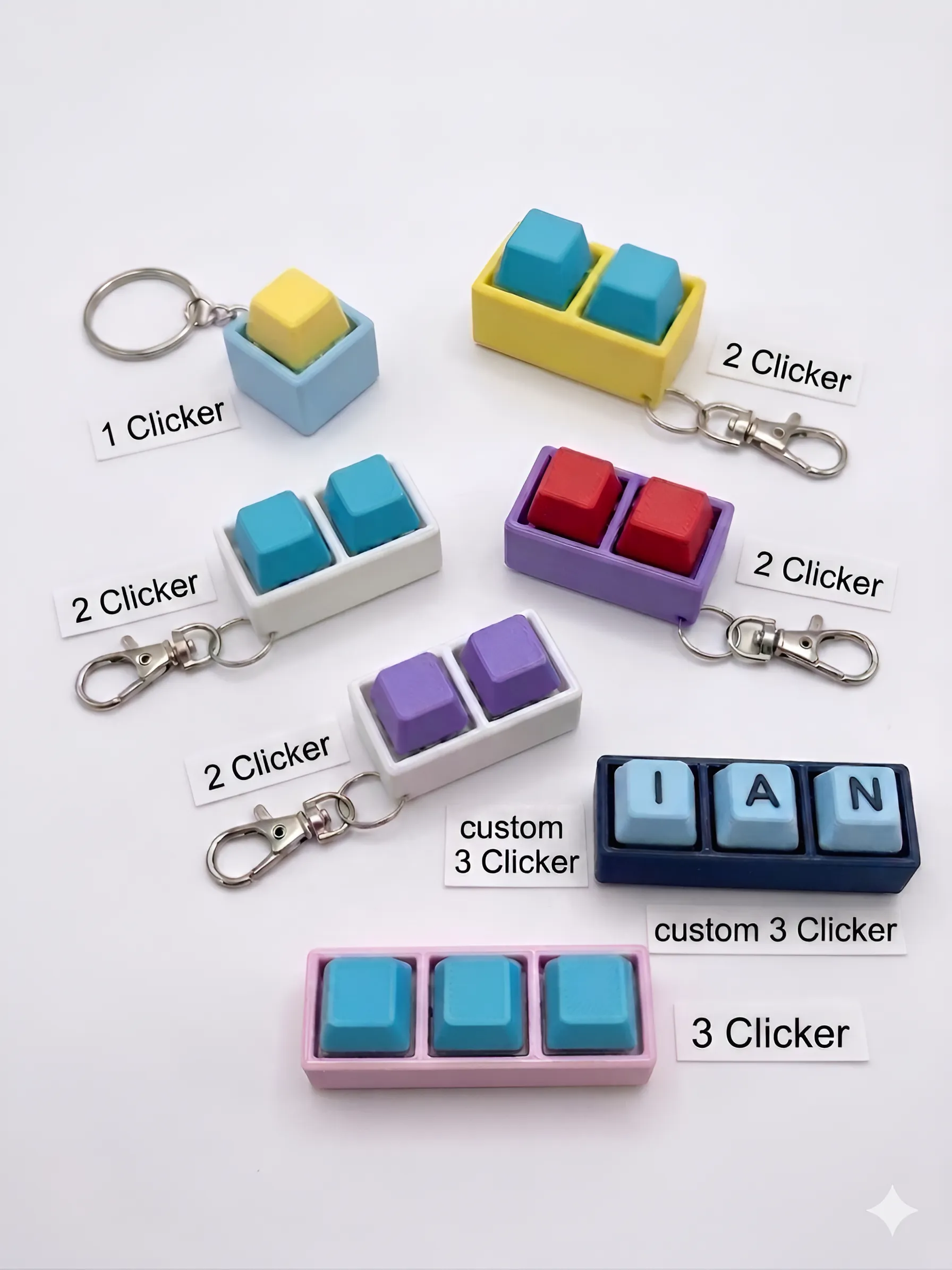 Source preview of the Keyboard Clicker Fidgets with Custom/Regular Keycaps 3D model by Hartman 3d Printing
