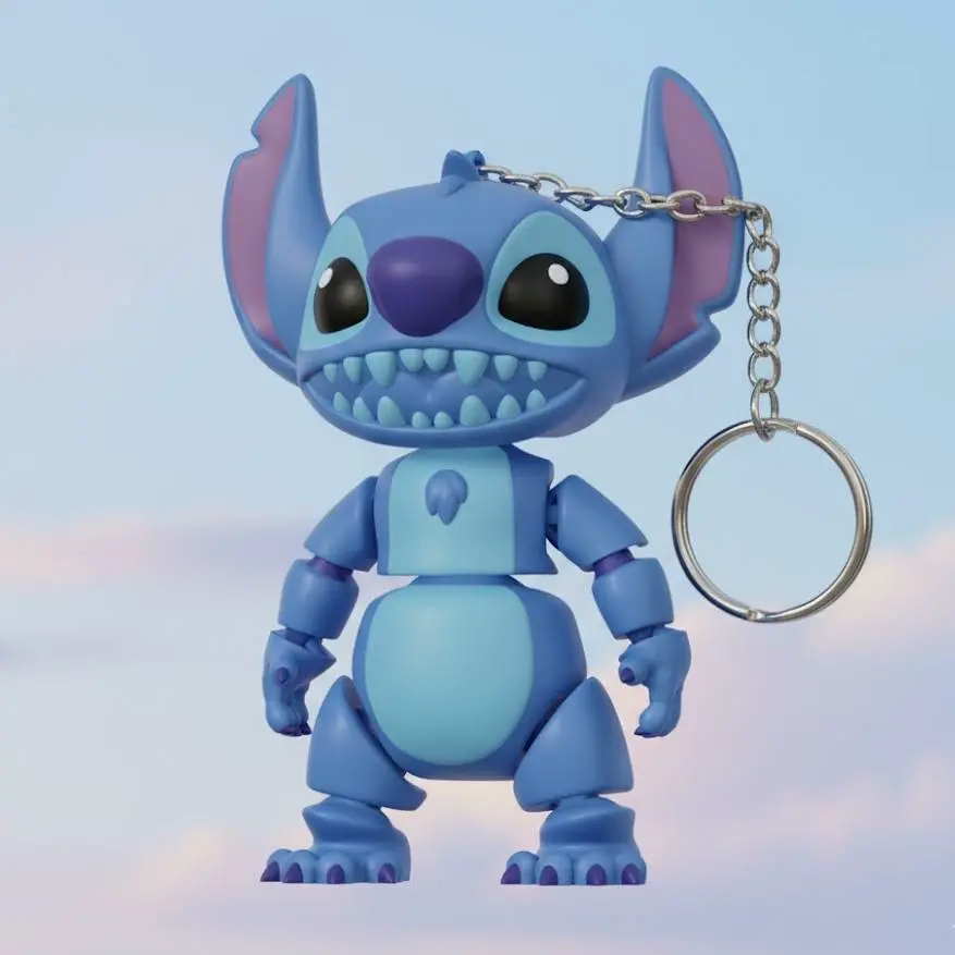 Source preview of the Keychain Stitch Articulated Print in place 3D model by FK_3D