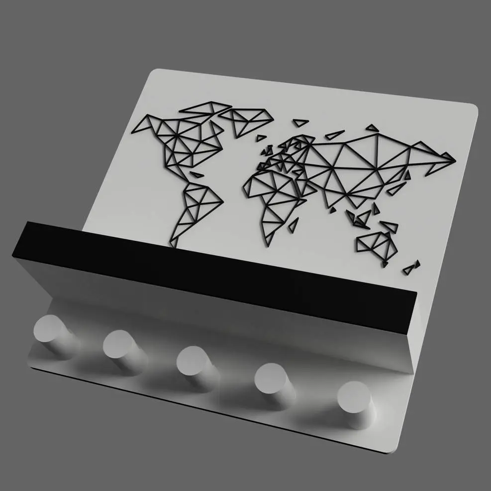 Source preview of the Keys holder with shelf 3D model by Jakub Lattenberg